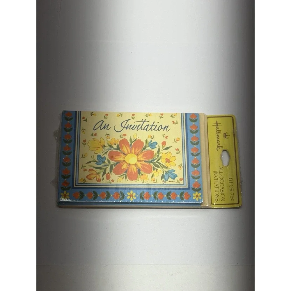 Vintage Hallmark All Occasion Invitations Floral Oleg Cassini Sealed NOS 8-pack